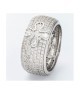 Anello piccolo a fascia con pavè di zirconi e fiore incastonato Mod.XAN227P [e913f31e]