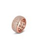 Anello grande placcato oro rosa a fascia con pavè di zirconi e fiore incastonato Mod.XAN227RG [f68e41d8]