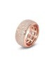Anello piccolo placcato oro rosa a fascia con pavè di zirconi e fiore incastonato Mod.XAN227RP [1301c0c0]