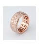 Anello piccolo placcato oro rosa a fascia con pavè di zirconi e fiore incastonato Mod.XAN227RP [7d3a42c9]