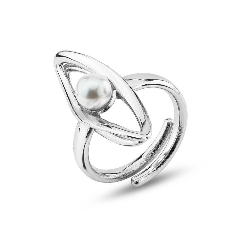 Anello contrarié con perla su profilo a foglia Mod.XAN229 [11dc1880]