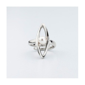 Anello contrarié con perla su profilo a foglia Mod.XAN229 [7fe79a89]
