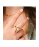 Anello contrarié placcato oro giallo con perla su profilo a foglia Mod.XAN229D [e488df39]