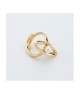 Anello contrarié placcato oro giallo con perla su profilo a foglia Mod.XAN229D [53951e3d]