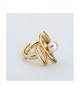 Anello contrarié placcato oro giallo con perla su profilo a foglia e petali stilizzati lateriali Mod.XAN230D [63f09451]
