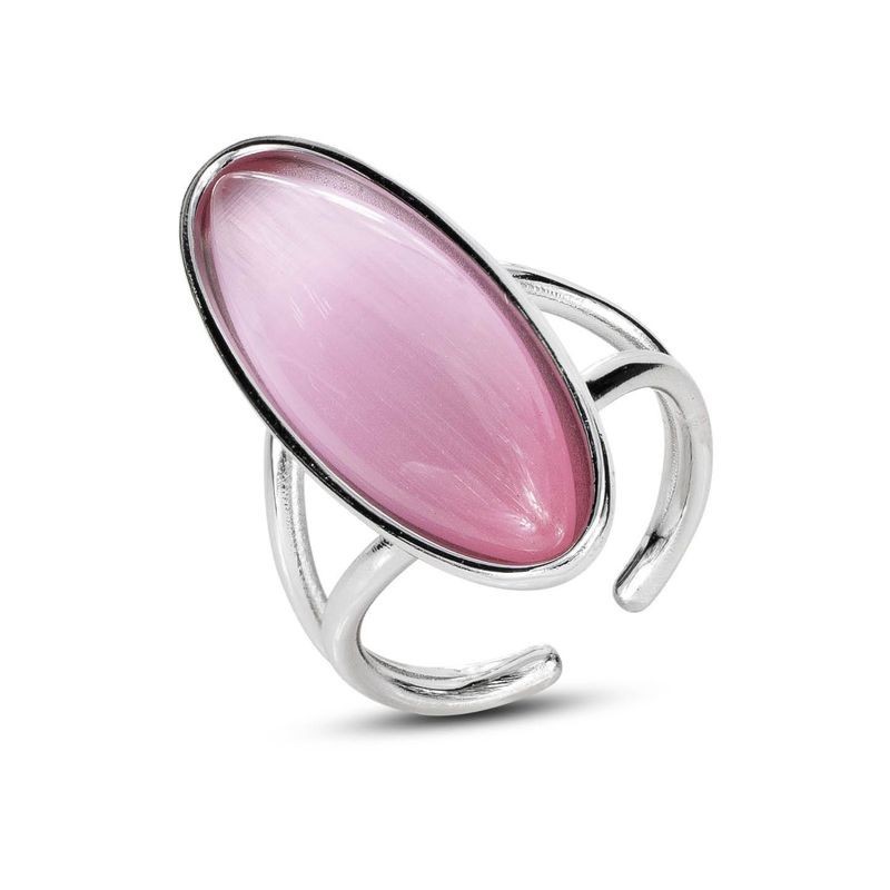 Anello con pietra grande rosa ovale Mod.XAN232R [b6c055fd]