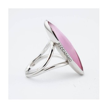 Anello con pietra grande rosa ovale Mod.XAN232R [3a3ce05e]