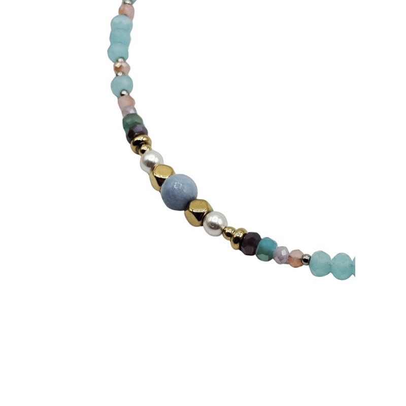 Collana in acciaio 316L con Swarovsky multi color Mod.CLD00033 [736a4575]
