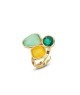 Anello placcato oro giallo a tre cristalli giallo, smeraldo e acquamarina Mod.XAN219D [aa068bef]