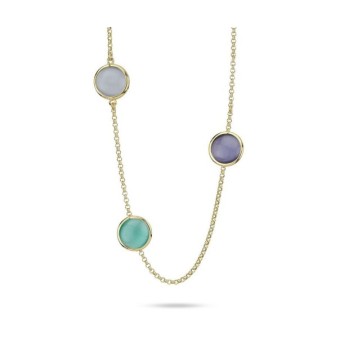 Collana placcata oro giallo con cristalli verde acqua, grigio e viola scuro Mod.XGR742DT [dc360883]