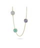 Collana placcata oro giallo con cristalli verde acqua, grigio e viola scuro Mod.XGR742DT [dc360883]