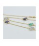 Collana placcata oro giallo con cristalli verde acqua, grigio e viola scuro Mod.XGR742DT [b20d8a8a]