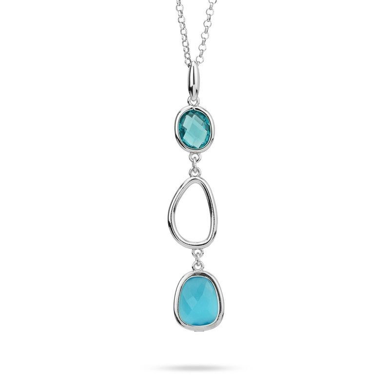 Girocollo con cristalli pendentI di colore ottanio e turchese Mod.XGR743A [a69262c3]
