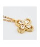 Collana girocollo placcata oro giallo con quadrifoglio pendente definito da zirconi e fiore centrale crystalMod.XGR75 [07f84d39]