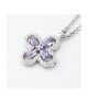 Collana girocollo con quadrifoglio pendente definito da zirconi e fiore centrale ametista Mod.XGR751V [79697627]