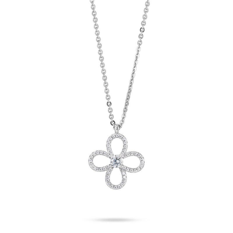 Collana girocollo con quadrifoglio pendente definito da zirconi Mod.XGR752 [03ae5c5d]