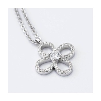 Collana girocollo con quadrifoglio pendente definito da zirconi Mod.XGR752 [6d95de54]