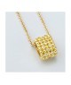 Collana girocollo placcato oro giallo con pendente a cilindro in texture sferica e zirconi incastonati Mod.XGR753D [ded05785]