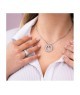 Collana girocollo con pendente circolare in pavè di zirconi e fiore incastonato al centro Mod.XGR754 [c863cc54]