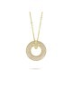 Collana girocollo placcato oro giallo con pendente circolare in pavè di zirconi e fiore incastonato al centro Mod.XG [db155790]