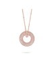 Collana girocollo placcato oro rosa con pendente circolare in pavè di zirconi e fiore incastonato al centro Mod.XGR7 [d7793e18]