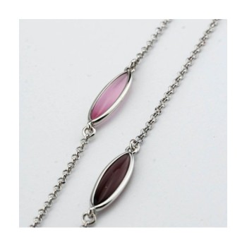 Collana con cristalli white, rosa e ametista Mod.XGR765 [9330e52f]