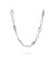Collana girocollo con cristalli acquamarina e profili a forma di foglie con effetto torchon Mod.XGR766 [71ae493a]