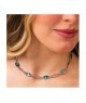 Collana girocollo con cristalli acquamarina e profili a forma di foglie con effetto torchon Mod.XGR766 [a8880a37]