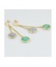 Orecchini placcati oro giallo con doppi cristalli pendenti grigio e verde acqua Mod.XOR760DT [688bc5be]