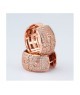 Orecchini a cerchio placcati oro rosa con fascia in pavè di zirconi e fiore incastonato Mod.XOR772RS [e517401b]