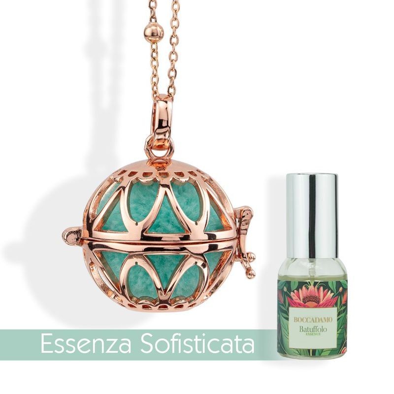 Cofanetto Batuffolo Essence con collana a scrigno apribile placcata oro rosa, decorato con un fiore, 6 batuffoli e 1  [c3586899]