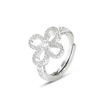 Anello con quadrifoglio centrale di zirconi Mod.XAN225 [350abf89]