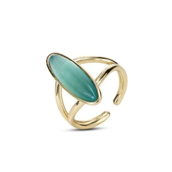 Anello placcato oro giallo con pietra verde acqua ovale Mod.XAN231DT [91bb9f59]