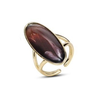 Anello placcato oro giallo con pietra grande ametista ovale Mod.XAN232DP [1aa1ea85]