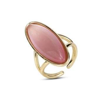 Anello placcato oro giallo con pietra grande rosa ovale Mod.XAN232DR [14f85b86]