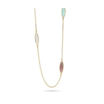 Collana placcata oro giallo con cristalli white, rosa e ametista Mod.XGR765D [fb272d97]