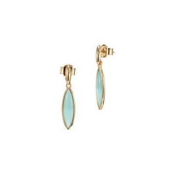 Orecchini placcati oro giallo al lobo con cristalli verde chiaro Mod .XOR784DT [5027440a]