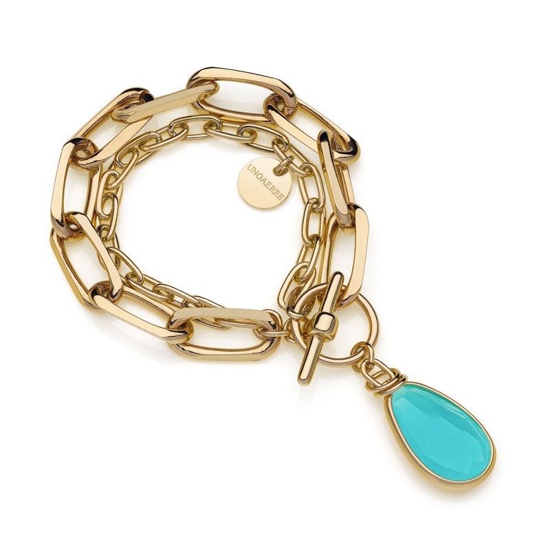 Bracciale catena con cristallo turchese MOD. 2039 [73e60ac5]