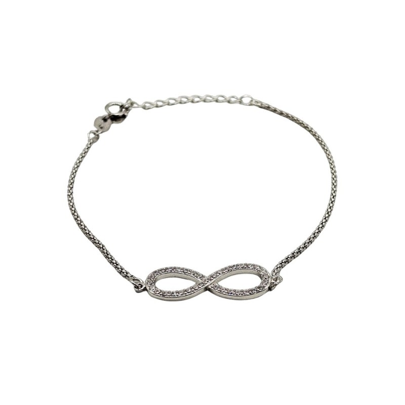 Bracciale infinito in argento 925 maglia popcorn mod. b0374 [62ccbb25]