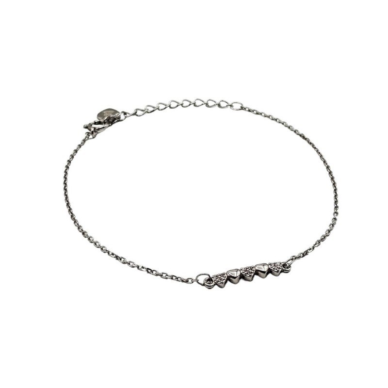 bracciale con cuoricini in argento 925 e zirconi mod. b0642 [2f589d1b]