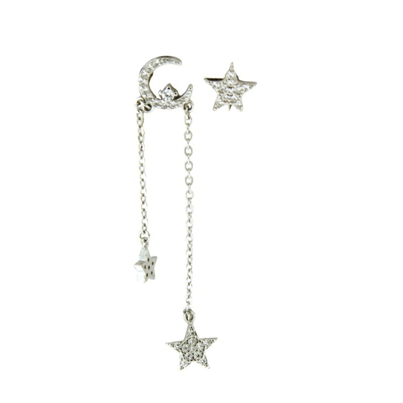 Orecchini stella e luna in argento 925 mod. e2290 [15fae48c]