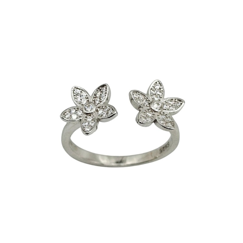 anello fiore in argento 925 con zirconi mod. r1260 [f079e34a]