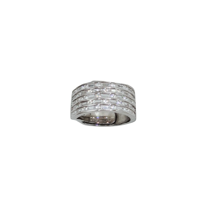 anello fascia in argento e zirconi mod. r1787 [bd26141f]