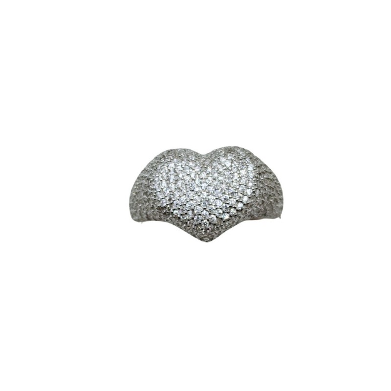 anello cuore  in argento con pavè di zirconi mod. r1859 [3dcb7af6]