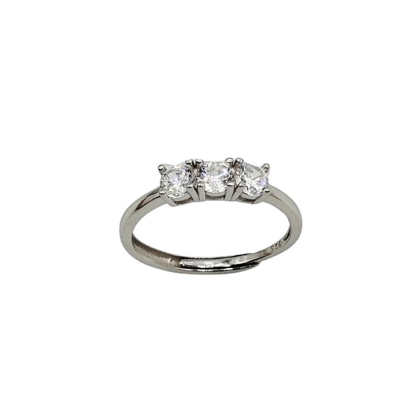 anello trilogy in argento e zirconi mod. r1877 [ce6c7640]
