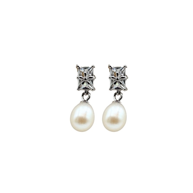 orecchini in argento con perla e zirconi mod. tghea7569 [615a2072]