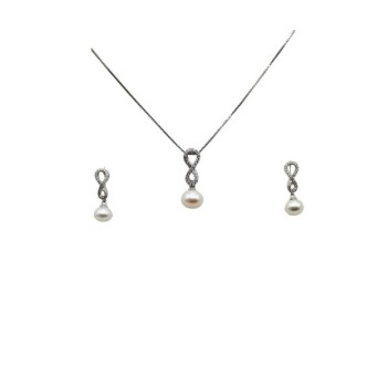 parure in argento infinito con perla mod. tghset2005 [83c31b22]