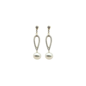 orecchini in argento dorato con zirconi e perle mod. tghea2167 [506e4a2f]