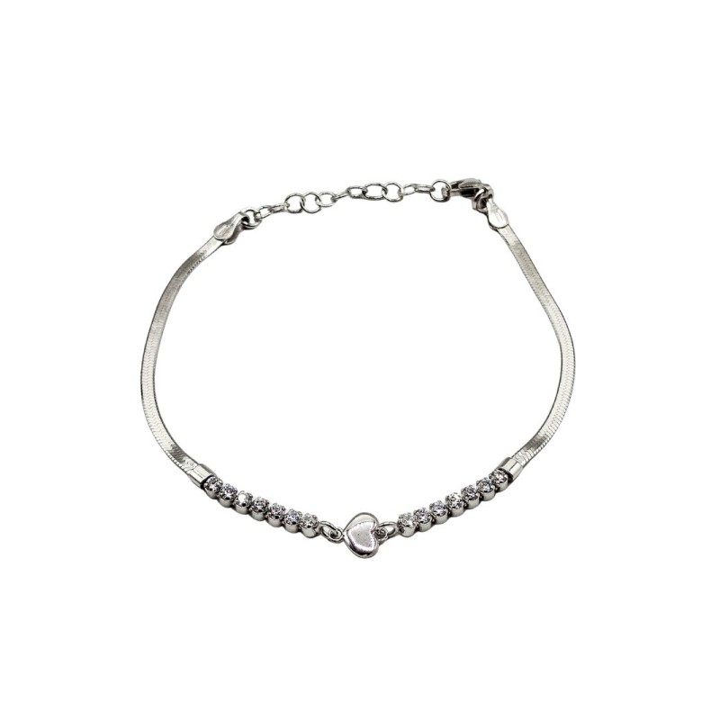 bracciale in argento con cuore e zirconi mod. ncbr1239 [781ea91b]