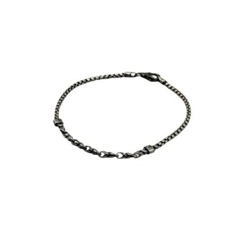 bracciale in argento rutenio da 21 cm mod. ncbr1465 [77527800]